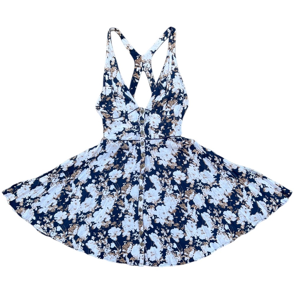 Floral Button Up Babydoll Mini Dress